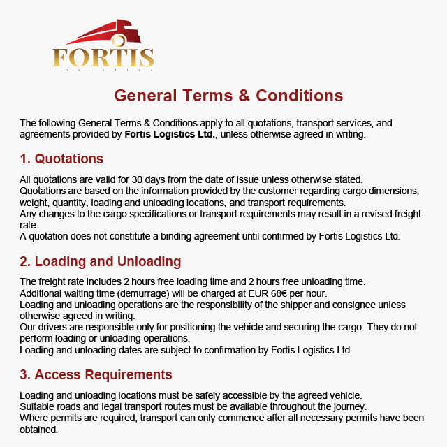 general terms & conditions